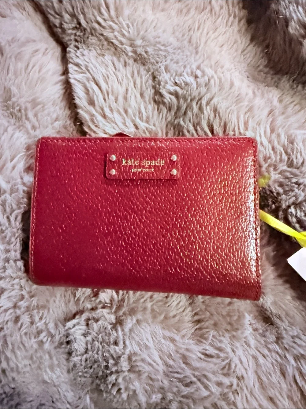 kate spade Burgundy Leather Tote with Matching Wallet Set